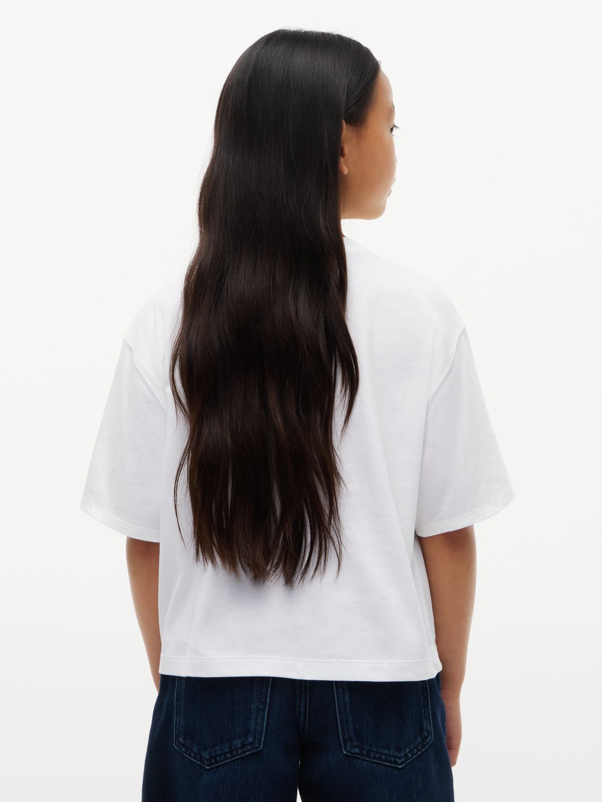 Kids' Plaid Monogram Logo T-Shirt — Optic White