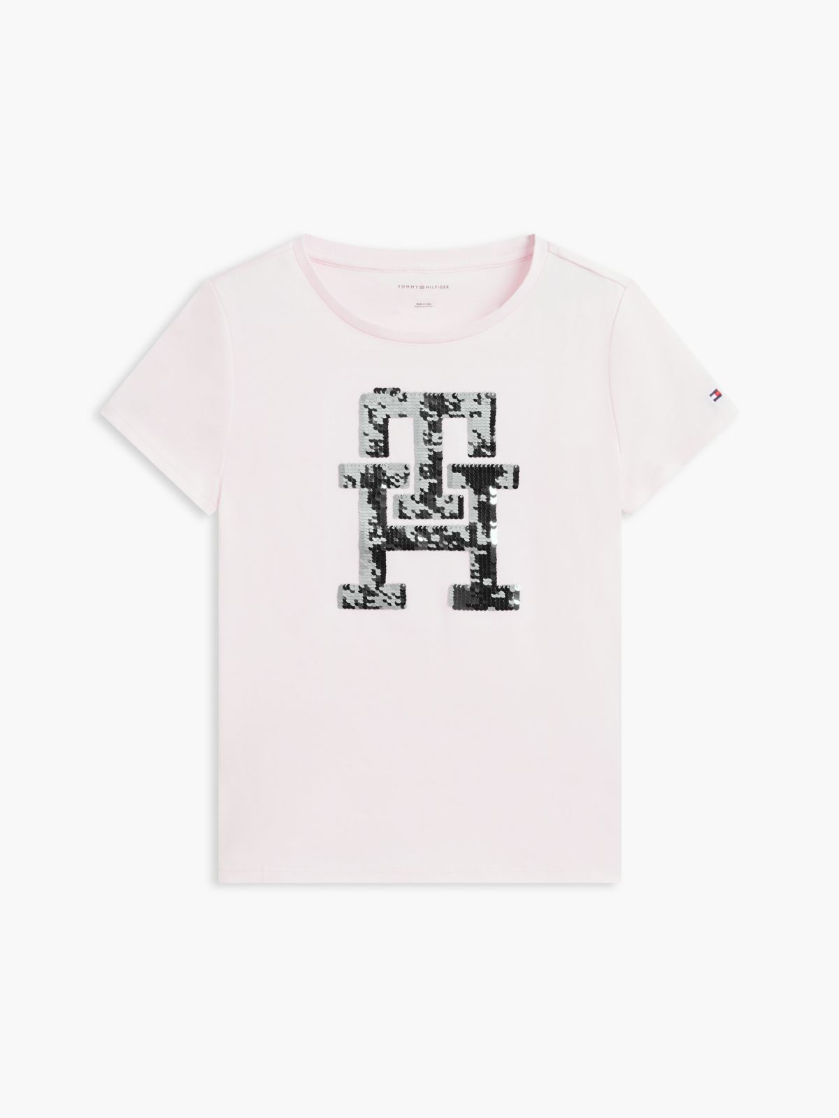 Kids' Flip Sequin Monogram T-Shirt — Pink