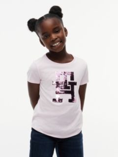Kids' Flip Sequin Monogram T-Shirt — Pink 1