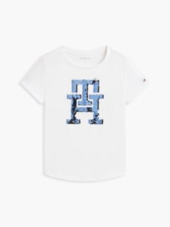 Kids' Flip Sequin Monogram T-Shirt — White 5