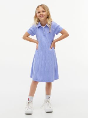 Kids' Polo Sweater Dress, Vintage Iris