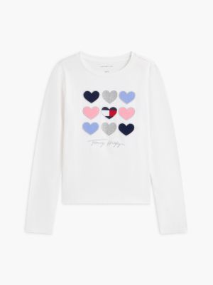 Детская футболка Tommy Hilfiger Heart Logo Puff-Sleeve, цвет: Белый — фото 5