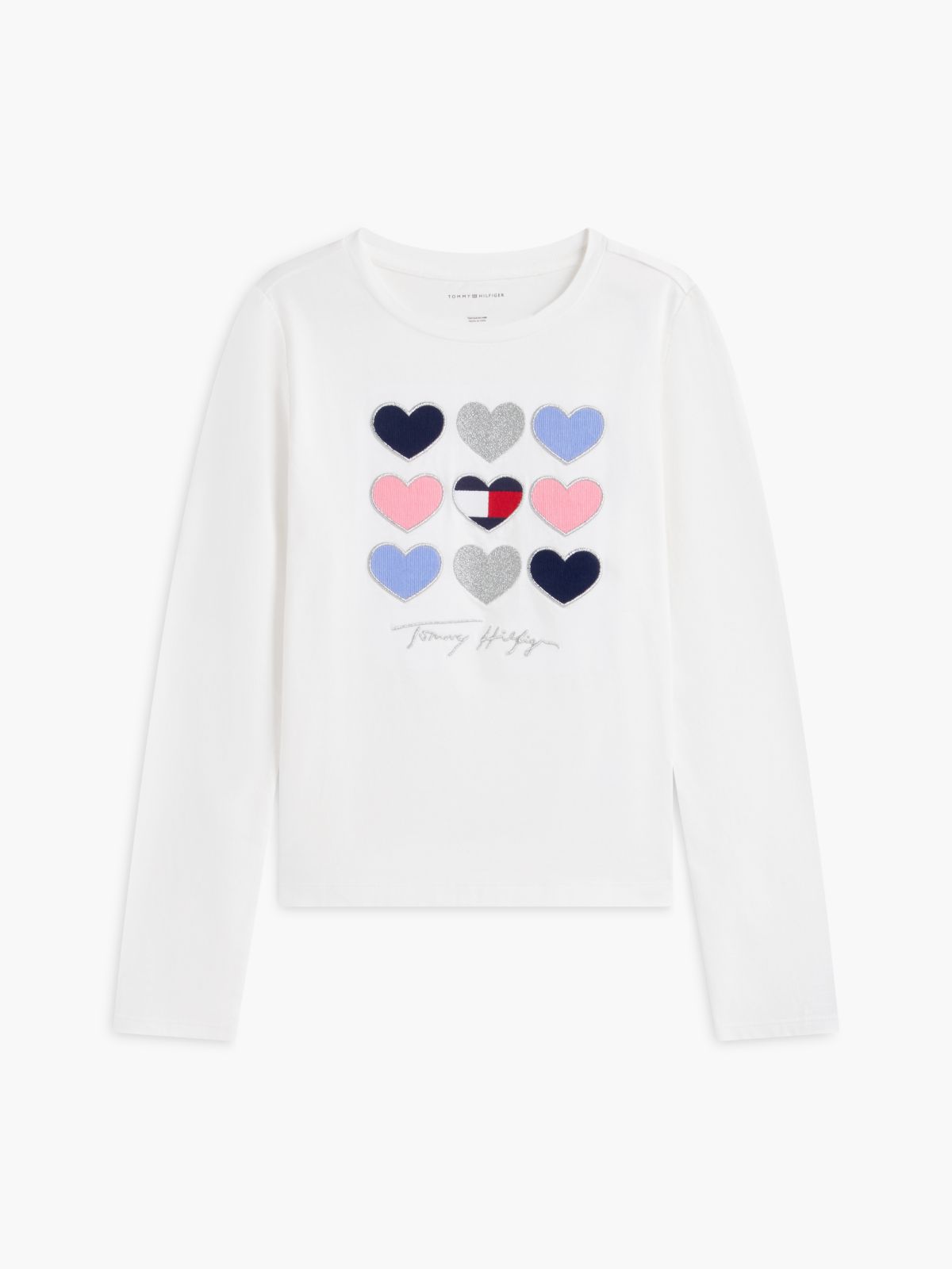 Kids' Heart Logo Puff-Sleeve T-Shirt — White