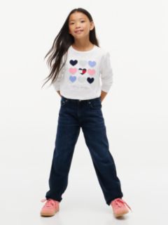 Kids' Heart Logo Puff-Sleeve T-Shirt — White 2
