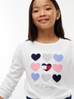 Kids' Heart Logo Puff-Sleeve T-Shirt — White 3