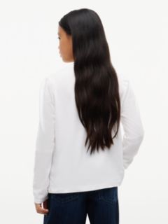 Kids' Heart Logo Puff-Sleeve T-Shirt — White 4