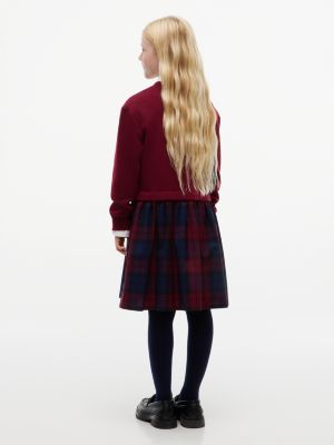 Детское платье Tommy Hilfiger Tartan Mixed-Media, цвет: Бордовый — фото 4