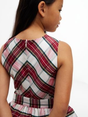 Детское платье Tommy Hilfiger Plaid Sleeveless Holiday, цвет: Красный клетчатый — фото 3