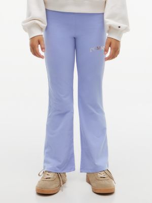Kids' Tommy Logo Flare Legging, Iris
