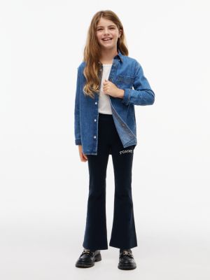 Tommy Hilfiger Girls' Kids' Tommy Logo Flare Legging - Navy Blue - L