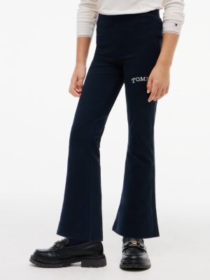 Kids' Tommy Logo Flare Legging, Navy Blue