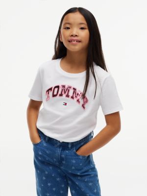 Kids' Foil Tommy Logo T-Shirt, White
