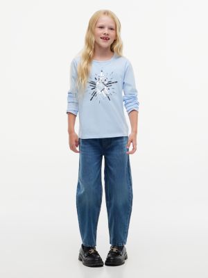 Детская футболка Tommy Hilfiger Sequin TH Star Logo, цвет: Светлый синий — фото 2