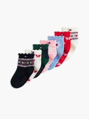 Носки Babies' Festive для детей, 7 шт. — Tommy Hilfiger, цвет: Кремовый разноцветный — фото 1