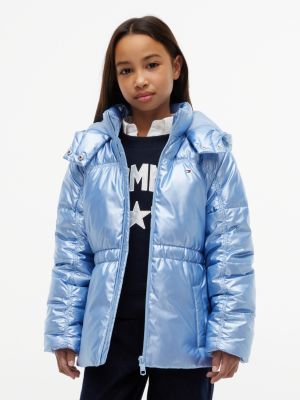 Kids' Metallic Puffer Jacket, Blue