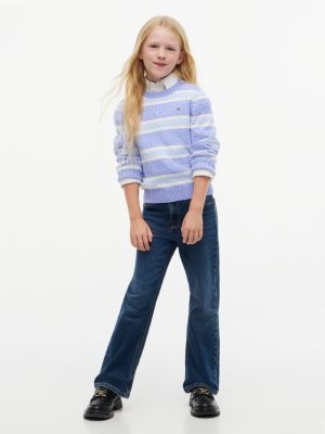 Детский свитер Tommy Hilfiger Striped Cable Knit, цвет: Iris — фото 2