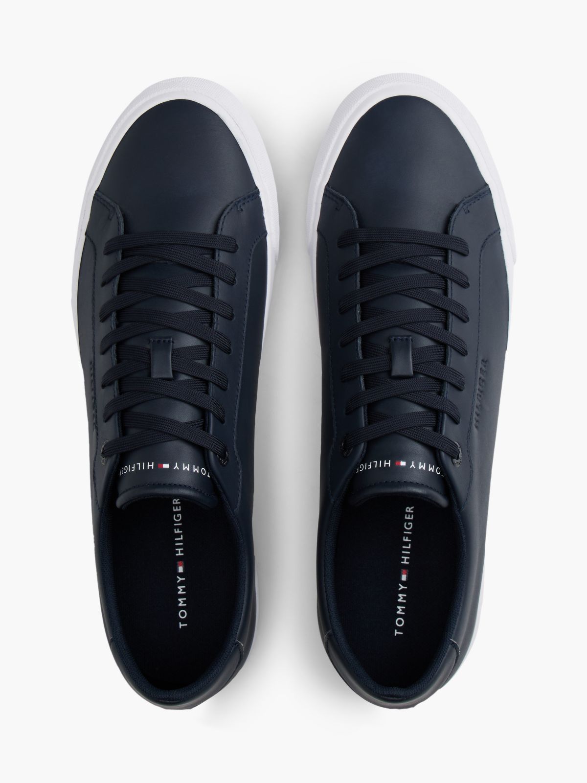Flag Stripe Vulcanized Leather Sneaker — Navy