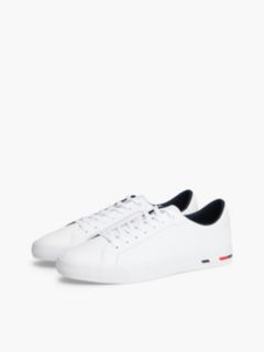 Flag Stripe Vulcanized Leather Sneaker — White 2