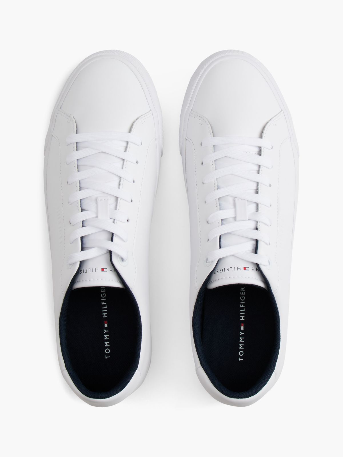 Flag Stripe Vulcanized Leather Sneaker — White