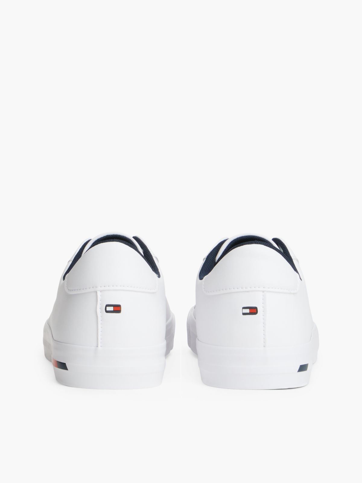 Flag Stripe Vulcanized Leather Sneaker — White