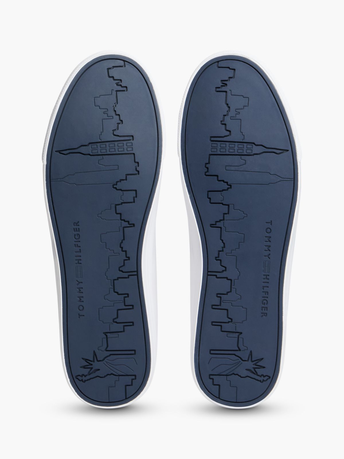 Flag Stripe Vulcanized Leather Sneaker — White
