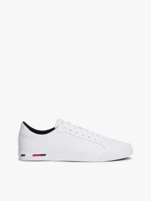 Flag Stripe Vulcanized Leather Sneaker, White