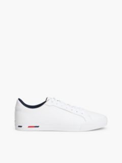 Flag Stripe Vulcanized Leather Sneaker — White 1