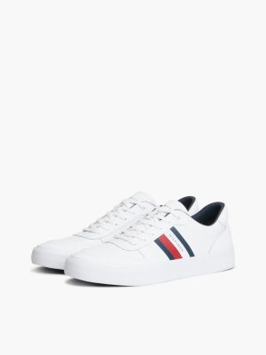 Мужские кроссовки Tommy Hilfiger Signature Stripe Coated Leather, цвет: Белый — фото 2