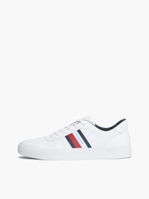 Мужские кроссовки Tommy Hilfiger Signature Stripe Coated Leather, цвет: Белый — фото 7