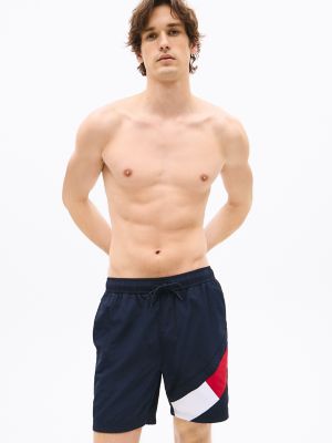 Tommy Flag 7" Slim Fit Swim Trunk, Navy