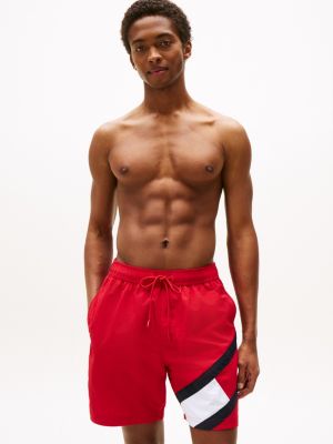 Tommy Flag 7" Slim Fit Swim Trunk, Primary Red