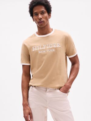 Embroidered Monotype Ringer T-Shirt, Classic Khaki