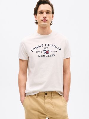 Hilfiger Flag Logo T-Shirt, Beige Heather
