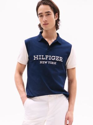 Regular Fit Monotype Colorblock Polo, Navy