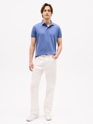 Regular Fit Under-Collar Logo Polo, Faded Indigo
