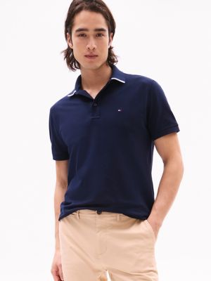 Regular Fit Under-Collar Logo Polo, Navy
