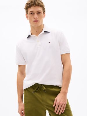 Regular Fit Under-Collar Logo Polo, Optic White
