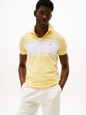 Slim Fit Block Stripe Polo, Citronella