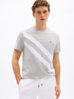 Banner Stripe T-Shirt, Light Grey