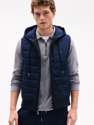 Hooded Zip Puffer Vest, Navy