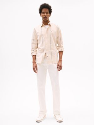 Regular Fit Stripe Oxford Shirt, Harvest Wheat Stripe