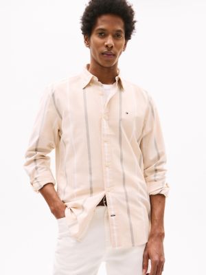 Regular Fit Stripe Oxford Shirt, Harvest Wheat Stripe