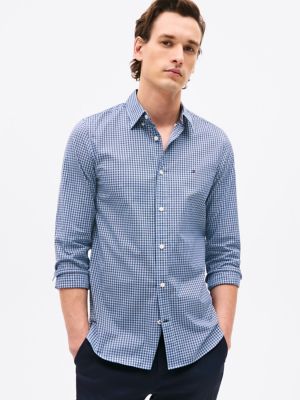 Slim Fit Stretch Poplin Shirt, Vessel Blue