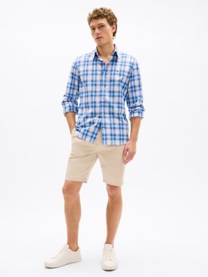 Regular Fit Plaid Print All-Day Shirt, Optic White