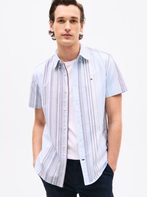 Regular Fit Stripe Oxford Shirt, Pitch Blue Stripe