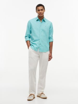 Мужские рубашки Tommy Hilfiger Regular Fit Linen-Blend Shirt — фото 2