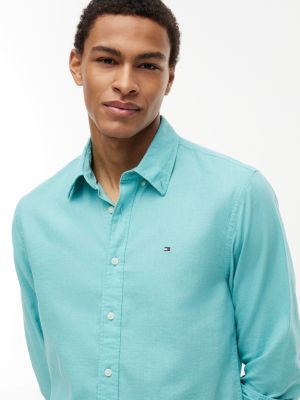 Мужские рубашки Tommy Hilfiger Regular Fit Linen-Blend Shirt — фото 3