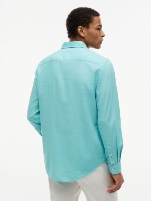 Мужские рубашки Tommy Hilfiger Regular Fit Linen-Blend Shirt — фото 4