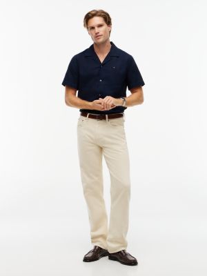 Мужская рубашка Tommy Hilfiger Regular Fit Cotton-Linen Camp, цвет: Тёмно-синий — фото 2