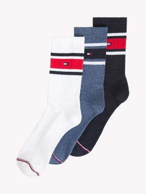 Bold Stripe Crew Sock 3-Pack, Lucent White / Multi
